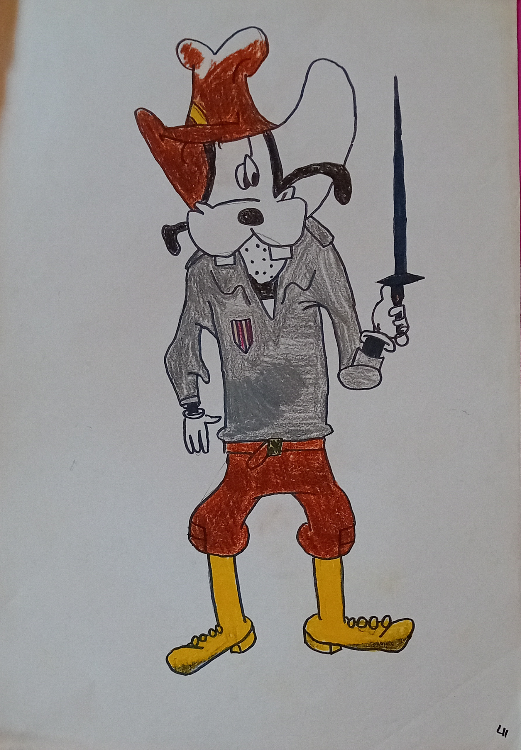 Indiana Goof, 2012. Buntstift und Marker auf Papier -- 15 x 30